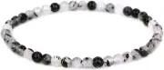 Natural Black Rutilated Quartzite, 4 mm Natural Round Beads Gemstones, 7 inch