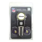 Minnesota Vikings Golfer's Divot Repair Tool with 3 NFL Golf Ball Markers