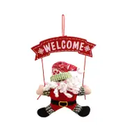 2Pcs Santa Claus Snowman Christmas Door Hanging Ornament Tree Home Decoration Xmas Gift 01 Pattern