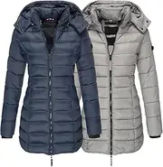 [JEShifangjiusu] Women Winter Warm Thickening Long Tunic Fashion Long Quilted Jacket 2 Pieces Padded Coat With Removable Hood, Colour 17, L