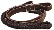 Showman 7 1/2' Burgundy Argentina Cow Leather Braided Contest Reins