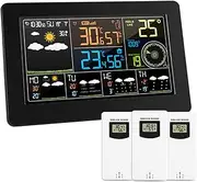 7-in-1 Weather Stations, WiFi Smart Weather Station with APP Remote and 3 Sensors, Indoor Outdoor Temperature Thermometer/Barometric/Snooze/Weather Forecast