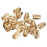 20pcs Bell Stopper Cord Locks Ends Sliding Fastener Toggle for Lanyard, Gold