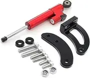 ZUXIM for KAABO, Mantis King GT Electric Scooter CNC Carbon Steering Damper Bracket Mounting Support Kit Shock Absorber Accessories Electric Scooters Damper Kit(Black E)