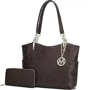 [MKF Collection by Mia K. Farrow] MKF Shoulder Bag for Women & Wallet Purse Set: PU Leather Tote Handbag – Top-Handle Stylish Satchel Pocketbook