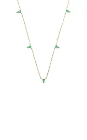 [ILA] Devere 14K Yellow Gold Emerald Necklace