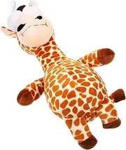 1Pc Plush Leopard Giraffe Dog Chew Squeaky Pet Supplies for Small Dogs Washable Plush for Training Health for Playtime Reducing Destructive Chewing