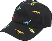 [NOLITOY] Cute Baseball Cap for Girls Toddler Baseball Hat Kids Sunshade Hat Breathable Cotton Dinosaur Print Perfect for Outdoor Black