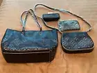 Vera Bradley Morocco Navy Laser-cut Faux Leather Crossbody/Tote/wallet Set NWT