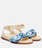 [Farm Rio] Farm Rio Bow-detail printed sandals AU 7 blue
