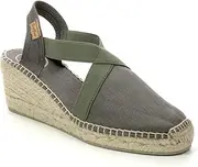 [TONI PONS] TER Women's Wedge Padded Espadrilles, Khaki Linen, 10 AU