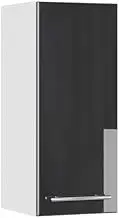 Modern Wall Cabinet with Anthracite High Gloss and White Finish 30 cm Premium Collection
