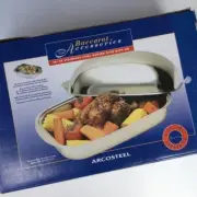 ARCOSTEEL 10/10 STAINLESS STEEL BAKING ROASTING PAN WITH LID NEW