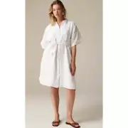 J. Crew Capitaine Linen Shirt Dress M WHITE NWT Travel BY784 J.Crew