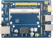 Waveshare Compute Module IO Board with PoE Feature Designed for Raspberry Pi Compute Modules CM3 / CM3L / CM3+ / CM3+L