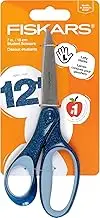 Fiskars 7" SoftGrip Left-Handed Student Glitter Scissors for Kids 12+ - Left-Handed Scissors for School or Crafting - Back to School Supplies - Blue