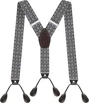 [AYOSUSH] Suspenders for Men Button End Heavy Duty Big and Tall Adjustable Elastic