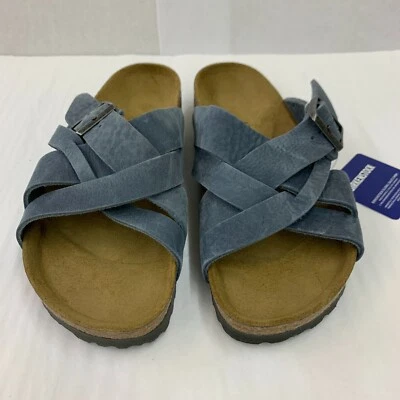 Birkenstock New w/ Box Lugano Dusty Blue Oiled Leather Regular - Select Size