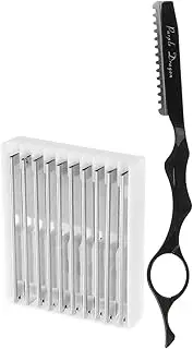 SOLUSTRE Hair Styling Thinning Razor Set Hair Cutting Texturizing Razors for Salon Home With Replacement Cutter