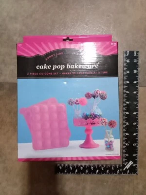 Cake Pop Bakeware Set Pink Silicone Molds - used once!
