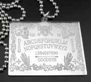 Ouija Board Necklace Stainless Chain & Pendant Skull Spirit Board Ghost New