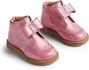 [Wheat] Unisex Children's Boots with Velcro Bowy First Walking Shoes, 2356 Pink, 24 EU