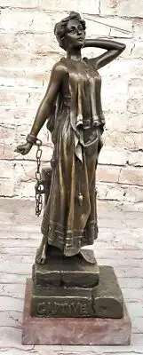 CAPTIVE WOMAN AWAITS HER SAVIOR BRONZE SCULPTURE BY VILLIANIS STATUE DEAL