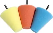 3Pcs Cone Shaped Polishing Sponge Pad for Car Care Buffing Tool for Wheels Bumpers Hard to Reach Areas for Waxing Polishing Sealing Color Coded