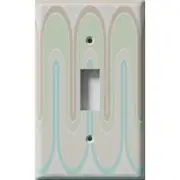 SnazzySwitch Green Retro Waves Decorative Light Switch Plate Cover