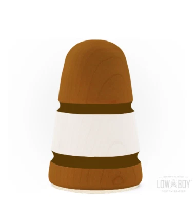 Lowboy Standard Felt Beater Amber/White/Amber w/Brown Stripes
