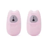 Beakey 2 Packs Mini Portable Travel Soap Paper Sheets Disposable Hand Washing-Pink