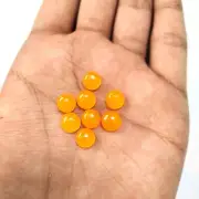 Natural Orange Jade Round Cabochon Calibrated Gemstone Wholesale Loose Stone