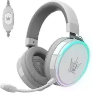 HOF Maestro Gloss White Wired Gaming Headsets - 7.1 Virtual Surround Sound - ...