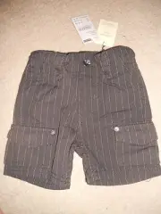 Baby boys Pumpkin Patch stripe cargo shorts Size 0 NWT