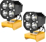 Paquete de 2 luces de trabajo LED compatibles con batería Dewalt de 20 V. neuvo.