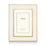 Siena White Enamel with Gold Frame, 5 x 7