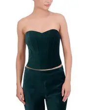Bcbgmaxazria Strapless Velvet Bustier Top