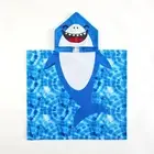 Figural Shark Hooded Beach and Bath Towel Poncho for , Blue 48.00" x 24.00"