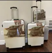 FUL Disney Star Wars Baby Yoda Grogu Suitcase Set Hard Side Roll Luggage 3 PC