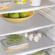 Aiosscd 15PCS Shelf Mats Refrigerator Liners Washable Refrigerator Pads Fridge Mats Drawer Placemats Home Kitchen Gadgets Accessories Organization for Top Freezer(White)