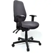BURO AURA ERGO+ HIGH BACK TASK CHAIR With Arms Jett Fabric Upholstery Blue