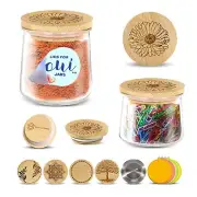 4 Pack Oui Yogurt Jar Lids Reusable Bamboo Wood Lids with Silicone Rings