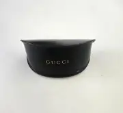 GUCCI Authentic Sunglass case Matte Black Leather Clam Shell Medium with Cloth