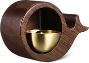 Angoily Elegant Black Walnut Wood Door Bell Magnetic Door Chime for Shopkeepers Entry Alert Harmonious Sound Door Opening Bell