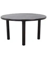 Creative Outdoor Products Courtyard Casual Santorini Black Aluminum 54In Round Dining Table With Umbrella Hole
