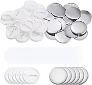 sourcing map 200 Set 44mm 1.73 Inch Blank Pin Back, Sewing Round Metal Cover Plastic Button Back Clear Film for Button Maker Machine
