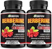 2 Packs Premium Berberine Supplement - 7050mg Formula Pills with Black Pepper Extract - 4 Month Supply - Berberine Supplement for Supports Glucose Metabolism, Cardiovascular Heart, Immune Function