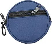 Perfk Fishing Line Storage Bag Handy Tackle Pouch Portable Round Holder with Zipper Protector Fishing Reel Travel Case for Husband, Blue