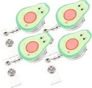 Angoily 4Pcs Retractable Badge Clips Id Card Holders Multi Function Badge Buckles for Office School Medical Staff Convenient Cards Accessory