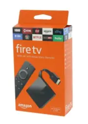 Amazon - Black Fire TV Pendant with 4K Ultra HD + Alexa Voice Remote in Box